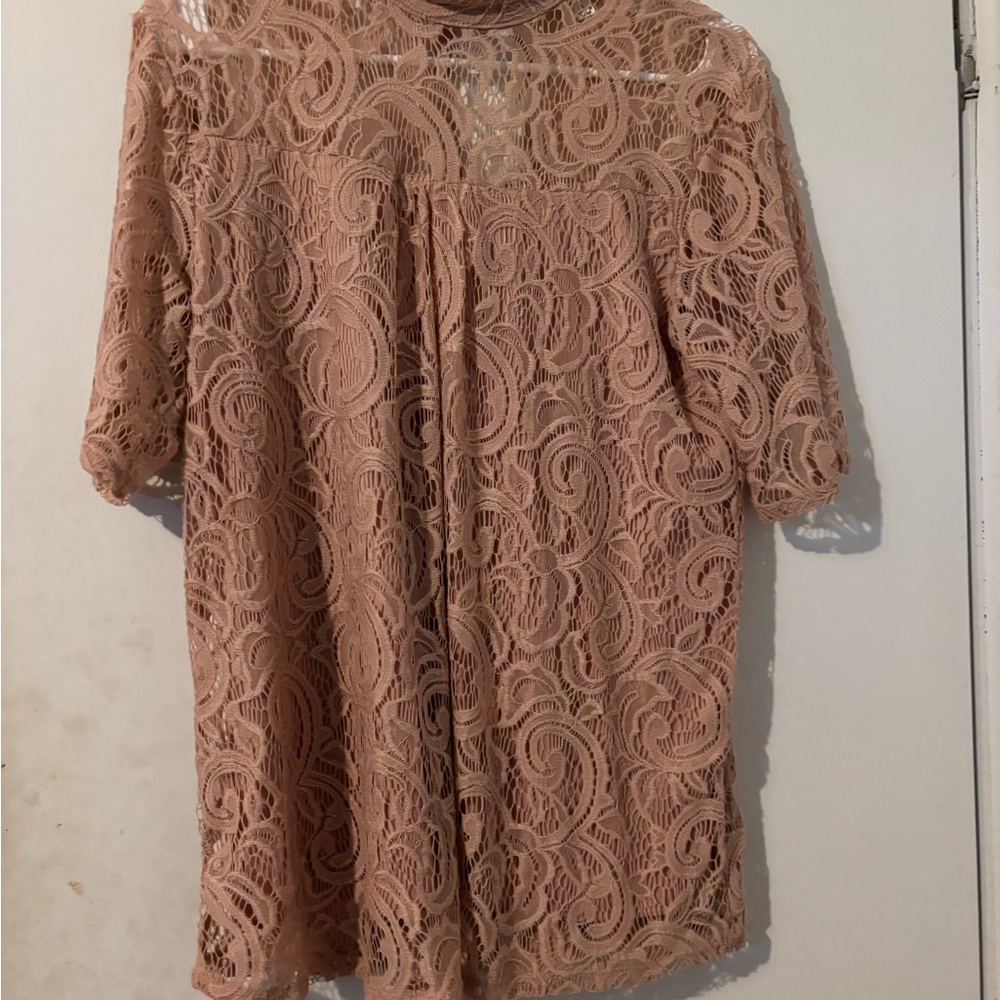 Chic Lace Blouse - Blush